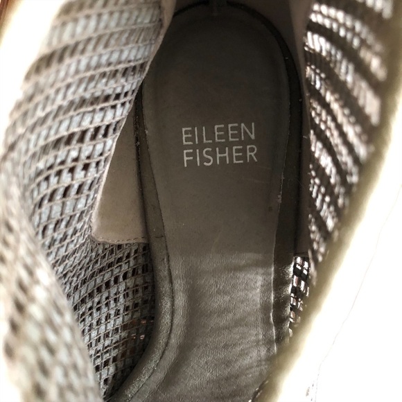 EILEEN FISHER Leather Netted Wedges - Picture 10 of 16